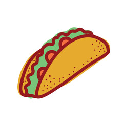 Burrito vector illustration flat design colorful