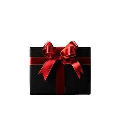Versatile Gift Box with Elegant Red Ribbon on Transparent Background - Perfect for Celebrations and Special Occasions
