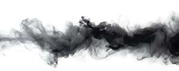 Mysterious Black Smoke Overlay with Transparent Background for Design Enhancements