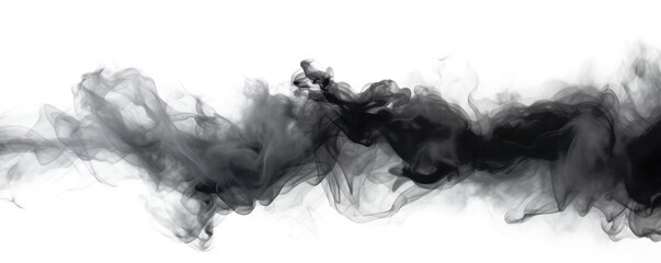 Fototapeta premium Mysterious Black Smoke Overlay with Transparent Background for Design Enhancements
