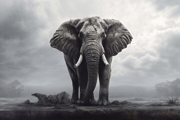 Gentle giants: majestic elephant portrait.