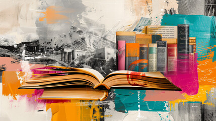 World Book Day abstract collage