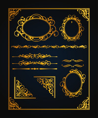 Luxury frame design card design antique luxury vintage. Fashionable frame. Design template. Set of gorgeous foreheads.