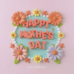 Fototapeta na wymiar Happy mothers day typography design