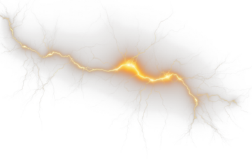 Electrifying Realistic Lightning Bolt Overlay on Transparent Background