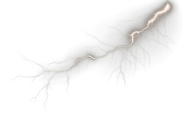 High-Voltage Thunderstorm Strikes  Lifelike Lightning Bolt Effects on Transparent Background - Instant Download - obrazy, fototapety, plakaty