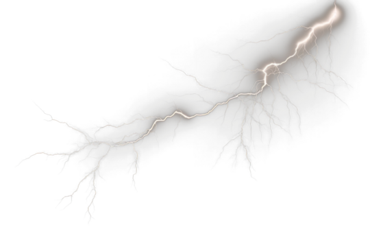 High-Voltage Thunderstorm Strikes  Lifelike Lightning Bolt Effects on Transparent Background - Instant Download