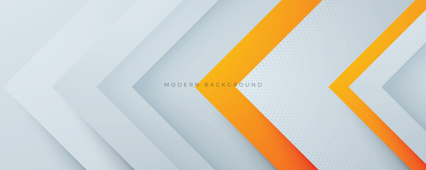 Abstract modern white background with orange color design vector