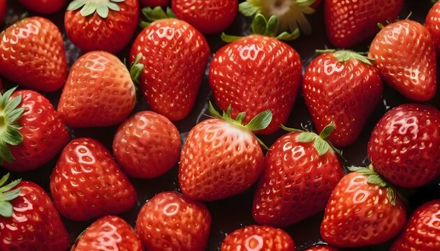 Pattern image of strawberries for design and decoration. food and cooking