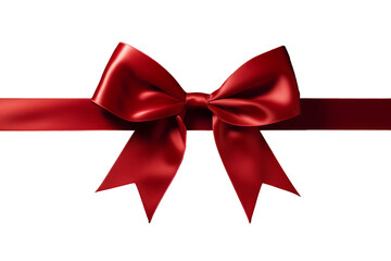 Fototapeta premium Elegant Red Ribbon with Bow Isolated on Transparent Background – Festive Decoration Clipa