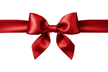 Elegant Red Bow Ribbon on Transparent Background - High Quality PNG Image