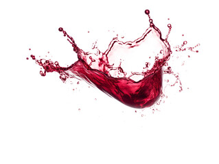 Dynamic Red Wine Splash Isolated on Transparent Background - High-Resolution PNG