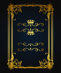 Luxury frame design card design antique luxury vintage. Fashionable frame. Design template. Set of gorgeous foreheads.