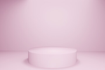 pink backdrop with product pallet