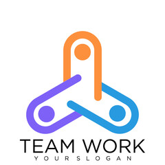 team work logo Collaboration. Concept of Teamwork and Great work logo design