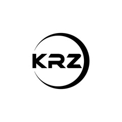 KRZ letter logo design with white background in illustrator, cube logo, vector logo, modern alphabet font overlap style. calligraphy designs for logo, Poster, Invitation, etc.