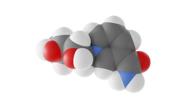 nicotinamide riboside molecule, vitamin b3, molecular structure, isolated 3d model van der Waals