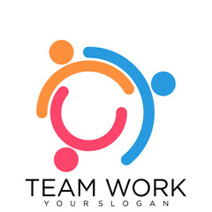 team work logo Collaboration. Concept of Teamwork and Great work logo design