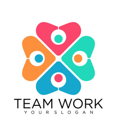 team work logo Collaboration. Concept of Teamwork and Great work logo design