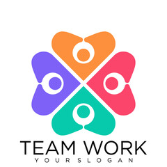 human People Collaboration. Concept of Teamwork and Great work logo design