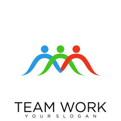 human People Collaboration. Concept of Teamwork and Great work logo design