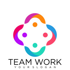 human People Collaboration. Concept of Teamwork and Great work logo design