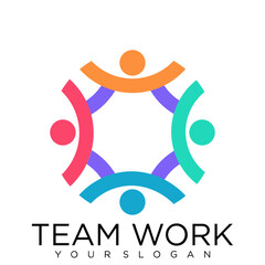 human People Collaboration. Concept of Teamwork and Great work logo design