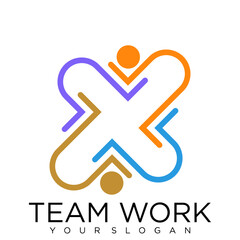 human People Collaboration. Concept of Teamwork and Great work logo design