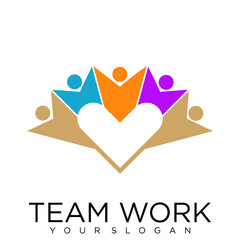 human People Collaboration. Concept of Teamwork and Great work logo design