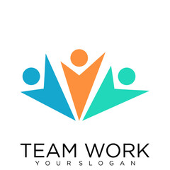 human People Collaboration. Concept of Teamwork and Great work logo design