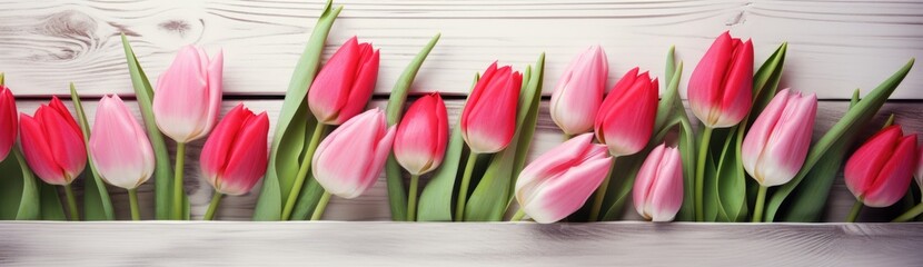 A vase filled with a bunch of pink and white tulips, arranged neatly and standing tall.