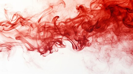 An abstract texture resembling red smoke flames against a white background.
