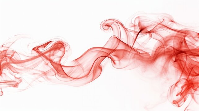 An abstract texture resembling red smoke flames against a white background.