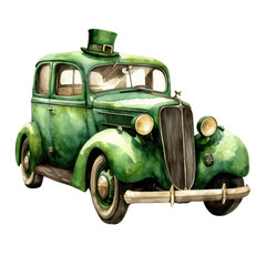 A classic auto, isolated on white, shines with the timeless allure of a bygone era