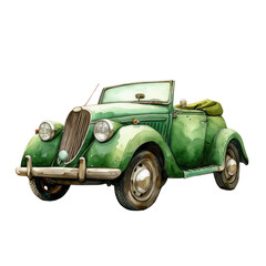 A classic auto, isolated on white, shines with the timeless allure of a bygone era