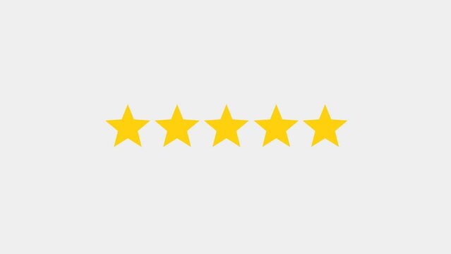 5 star rating animation motion graphic for business