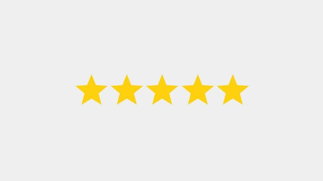 5 star rating animation motion graphic for business