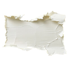 torn white paper with jagged edges elegantly placed on an isolated white background. - obrazy, fototapety, plakaty