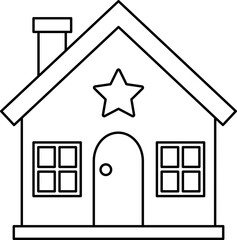 Patriotic USA house outline vector