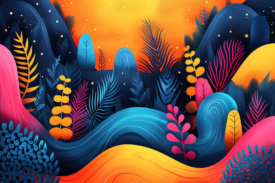 colorful background simple abstract pattern. summer concept template. minimalist, vector illustration