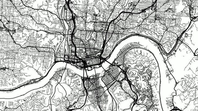 Zoom Out Road Map of Cincinnati Ohio