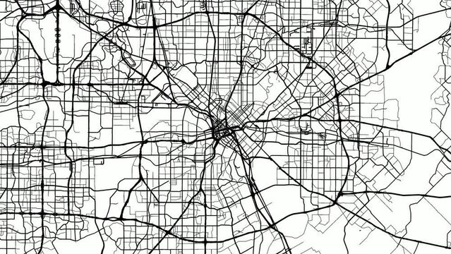 Zoom Out Road Map of Dallas Texas