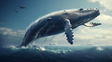 Whale in half air.