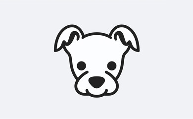 Naklejka premium Dog muzzle, cartoon bulldog on a white background and empty space for text
