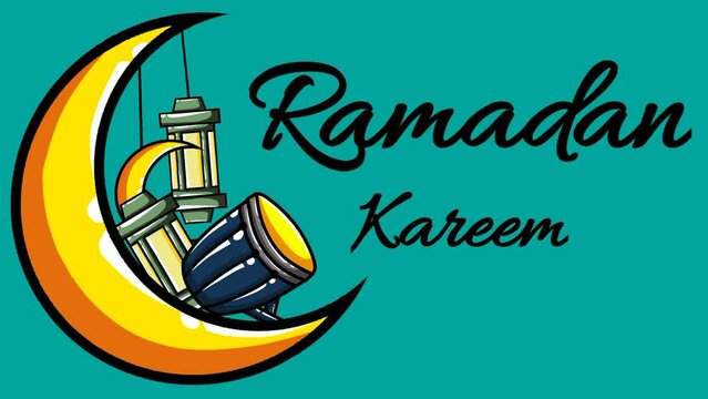 Animated arabesque background for religious greetings as ramadan, Hajj, Eid  and common Islamic purposes