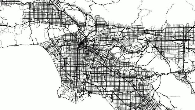 Zoom Out Road Map of Los Angeles California