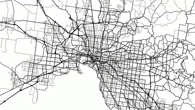 Zoom Out Road Map of Melbourne Australia