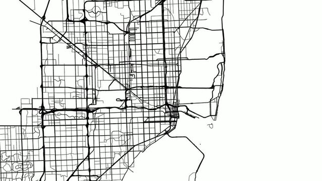 Zoom Out Road Map of Miami Florida