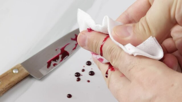 hommes bless&eacute; &agrave; la main, en gros plan