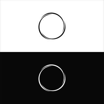 Round circular banner frames, borders . Circle vector logo . Black and white circle vector logo design